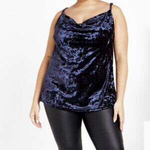 City Chic Women's Velvet Black Cami NWT Size 18